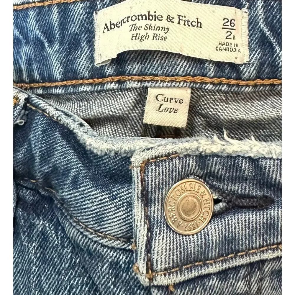 Abercrombie & Fitch Curve Love Skinny High Rise Jean Blue Size 26